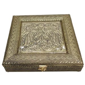 Decorative Peacock bird designed Dryfruit Supari Box Mukhwash Dani , Sweets Chocolate Box Dining Container Serving Set (25x25x5 cm)