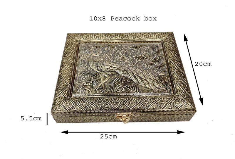 Decorative Peacock Designed Dryfruit Supari Box Mukhwash Dani , Sweets Chocolate Box Dining Container Serving Set ( 25x20x5 cm)