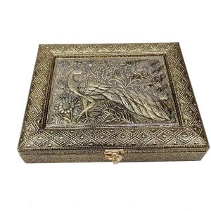 Decorative Peacock Designed Dryfruit Supari Box Mukhwash Dani , Sweets Chocolate Box Dining Container Serving Set ( 25x20x5 cm)