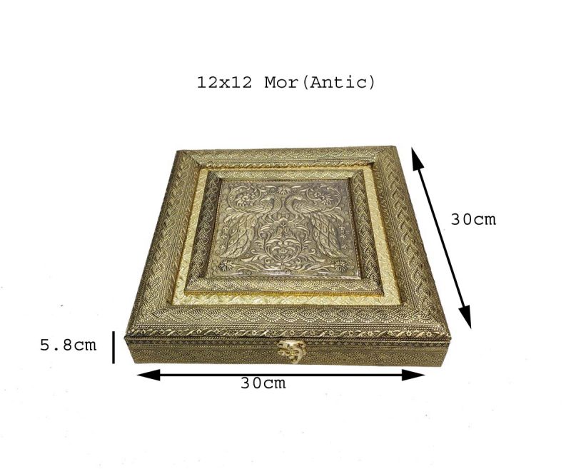 Decorative Peacock Dryfruit Supari Box Mukhwash Dani , Sweets Chocolate Box Dining Container Serving Set (30x30x5 cm)