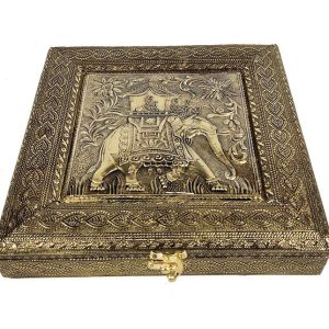 Decorative Dryfruit Supari Box Mukhwash Dani , Elephant Designed Sweets Chocolate Box Dining Container Serving Set(25x25x6cm)