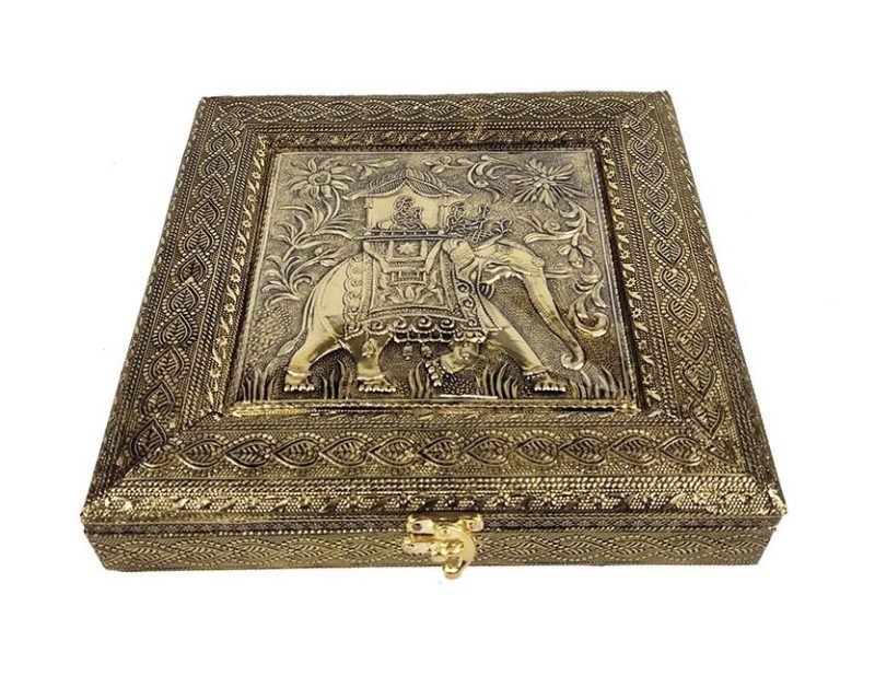 Decorative Dryfruit Supari Box Mukhwash Dani , Elephant Designed Sweets Chocolate Box Dining Container Serving Set(25x25x6cm)