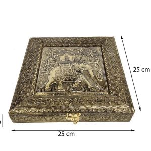 Decorative Dryfruit Supari Box Mukhwash Dani , Elephant Designed Sweets Chocolate Box Dining Container Serving Set(25x25x6cm)