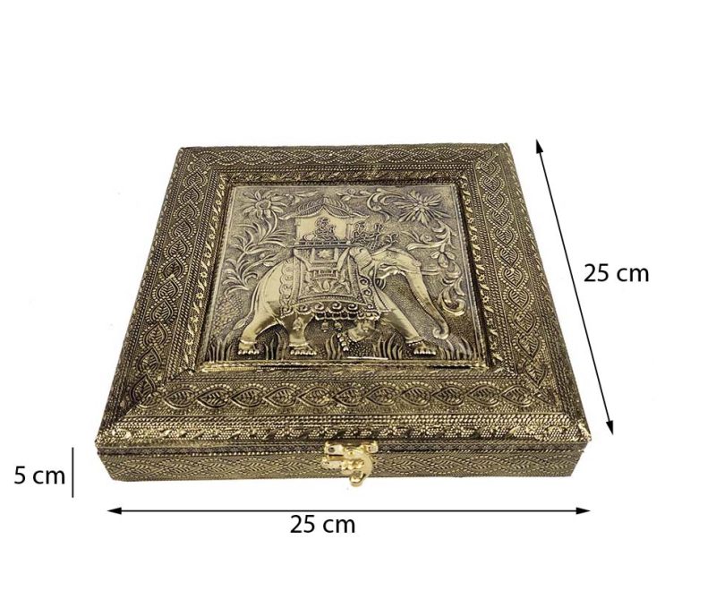 Decorative Dryfruit Supari Box Mukhwash Dani , Elephant Designed Sweets Chocolate Box Dining Container Serving Set(25x25x6cm)