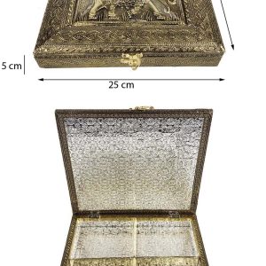 Decorative Dryfruit Supari Box Mukhwash Dani , Elephant Designed Sweets Chocolate Box Dining Container Serving Set(25x25x6cm)