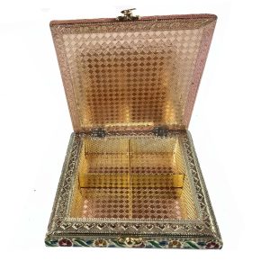 Decorative Peacock Designed Dryfruit Supari Box Mukhwash Dani , Sweets Chocolate Box Dining Container Serving Set (20x20x6cm)