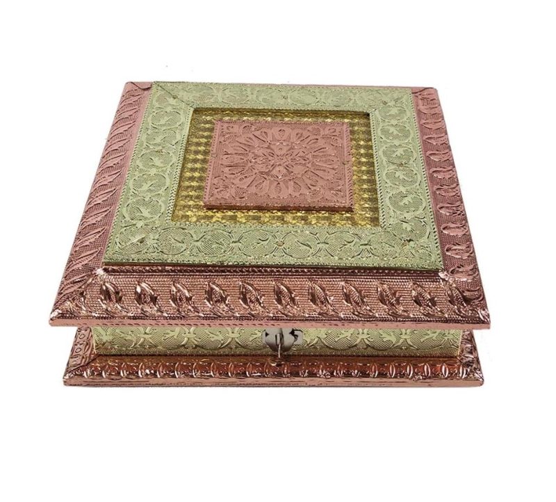 Decorative Traditional Dryfruit Supari Box Mukhwash Dani , Sweets Chocolate Box Dining Container Serving Set (20x20x5 cm)