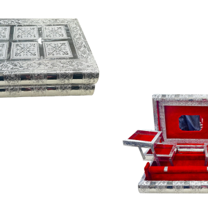 Decorative Handicraft Jewellery Bangle Box , Decorative Silver One roll Traditional Jewellery box
