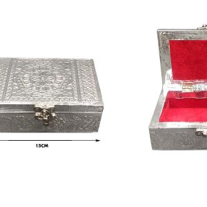 Decorative Handicraft Silver Jewellery Decorative Box (4x6 Inches)