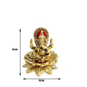 Ganesh Ji Sitting on a Lotus Flower Statue
