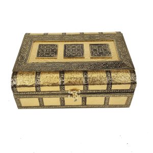 Decorative Handicraft Jewellery Bangle Box , Decorative Golden Two roll Jewellery box