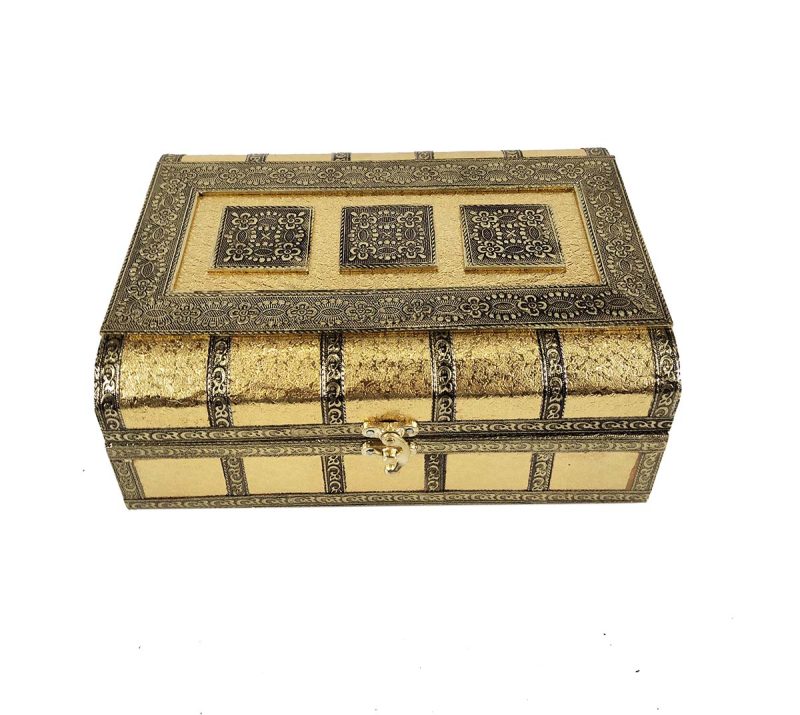 Decorative Handicraft Jewellery Bangle Box , Decorative Golden Two roll Jewellery box
