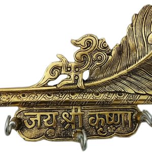 Metal Jai Shree Krishna Golden Key Stand