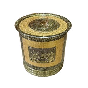 Stainless Steel Tanki with Lid Rexin Work for Home , Festival , Weddings etc (12 inches)