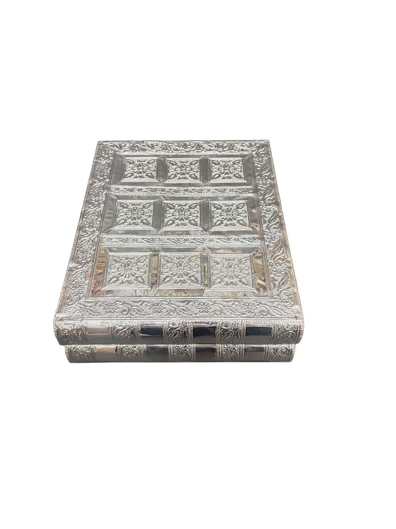 Decorative Handicraft Jewellery Bangle Box , Traditional Decorative Silver Two roll Jewellery box