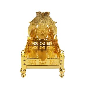 Golden Large Bal Gopal Laddo Gopal Singhasan ,  Ganesh Ji Puja Chowki Singhasan Metal Home Temple