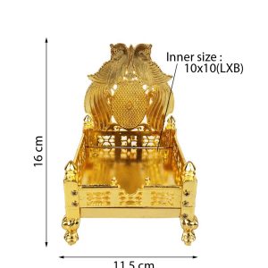 Golden Large Bal Gopal Laddo Gopal Singhasan ,  Ganesh Ji Puja Chowki Singhasan Metal Home Temple