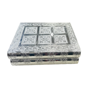 Decorative Handicraft Jewellery Bangle Box , Decorative Silver One roll Traditional Jewellery box