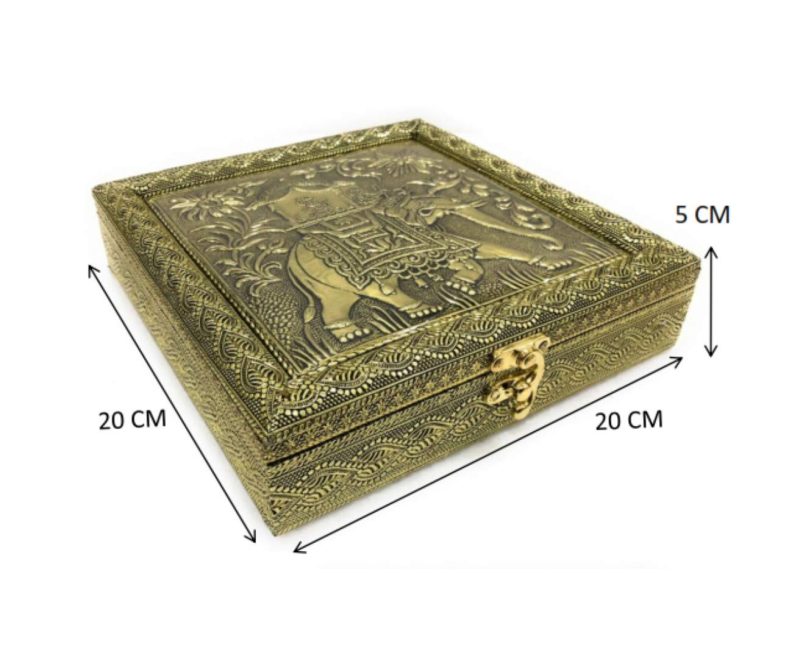 Decorative Elephant Dryfruit Supari Box Mukhwash Dani , Sweets Chocolate Box Dining Antique Container Serving Set (20x20x5 cm)