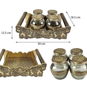 Decorative Elephant Designed Dryfruit Supari Box Mukhwash Dani , Sweets Chocolate Box Dining 4 Container Serving Set